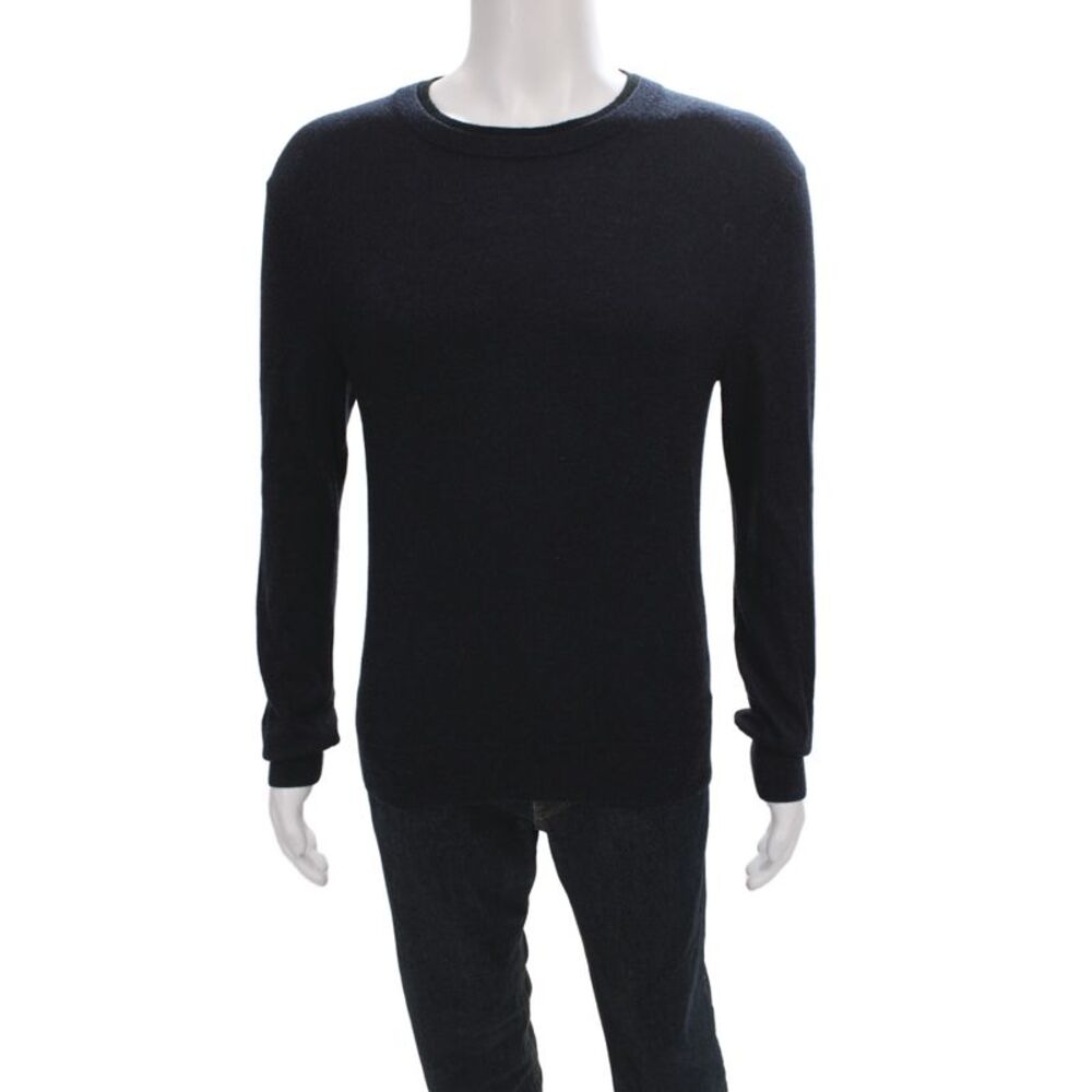 Club Monaco Mens Pullover Sweater Black Extra Fine Merino Wool Size M